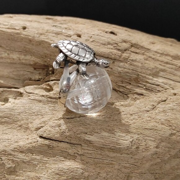Turtle Tortoise Design Ring Moving Parts Articulated Sterling Silver 925 Nature - Picture 9 of 14